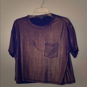 Metallic gold loose fit shirt